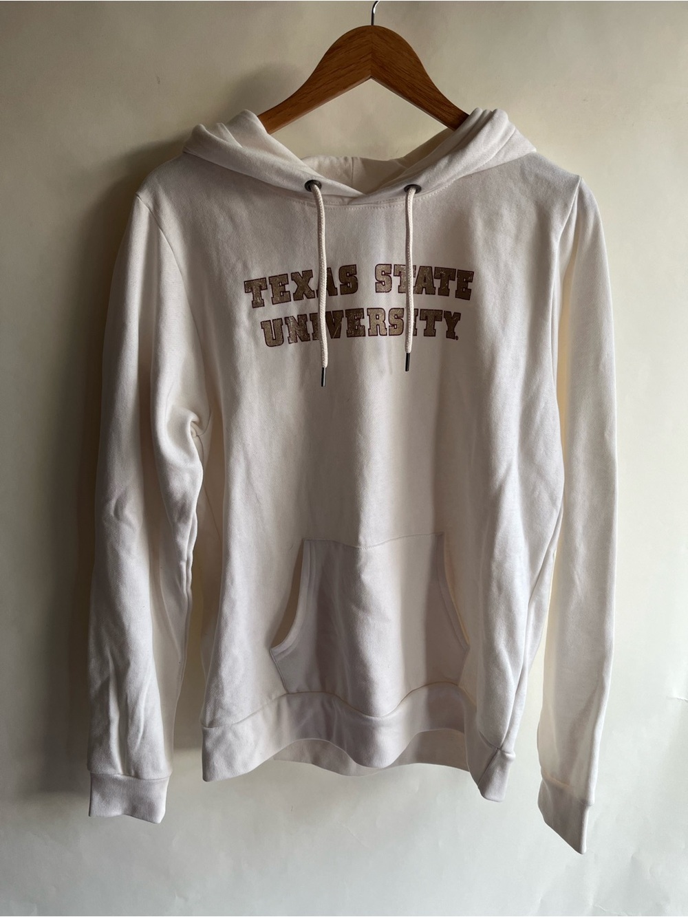 Texas State University Sweatshirt Hoodie NWOT White Sparkle Sz X Large XL Women